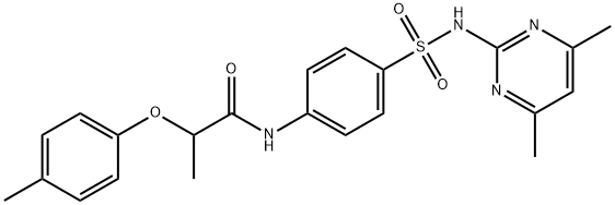 N-(4-{[(4,6-dimethyl-2-pyrimidinyl)amino]sulfonyl}phenyl)-2-(4-methylphenoxy)propanamide Struktur