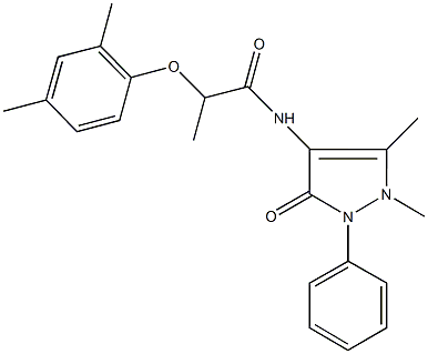 N-(1,5-dimethyl-3-oxo-2-phenyl-2,3-dihydro-1H-pyrazol-4-yl)-2-(2,4-dimethylphenoxy)propanamide Struktur