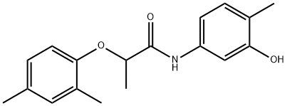 2-(2,4-dimethylphenoxy)-N-(3-hydroxy-4-methylphenyl)propanamide Struktur