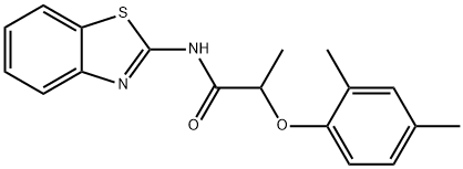 N-(1,3-benzothiazol-2-yl)-2-(2,4-dimethylphenoxy)propanamide Struktur