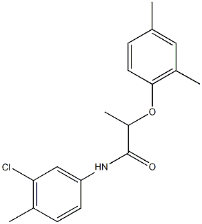 N-(3-chloro-4-methylphenyl)-2-(2,4-dimethylphenoxy)propanamide Struktur