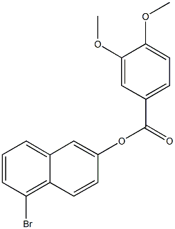 5-bromo-2-naphthyl 3,4-dimethoxybenzoate Struktur