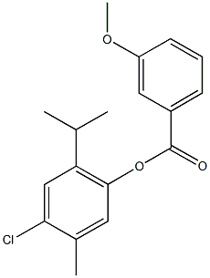 4-chloro-2-isopropyl-5-methylphenyl 3-methoxybenzoate Struktur