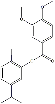 5-isopropyl-2-methylphenyl 3,4-dimethoxybenzoate Struktur