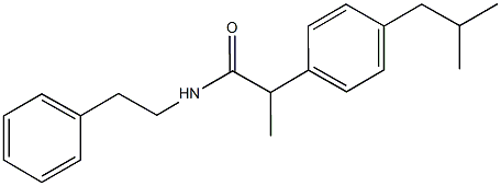 2-(4-isobutylphenyl)-N-(2-phenylethyl)propanamide Struktur