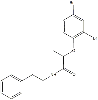 2-(2,4-dibromophenoxy)-N-(2-phenylethyl)propanamide Struktur