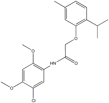 N-(5-chloro-2,4-dimethoxyphenyl)-2-(2-isopropyl-5-methylphenoxy)acetamide Struktur