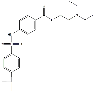 2-(diethylamino)ethyl 4-{[(4-tert-butylphenyl)sulfonyl]amino}benzoate Struktur