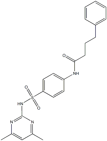 N-(4-{[(4,6-dimethyl-2-pyrimidinyl)amino]sulfonyl}phenyl)-4-phenylbutanamide Struktur