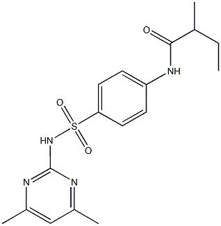 N-(4-{[(4,6-dimethyl-2-pyrimidinyl)amino]sulfonyl}phenyl)-2-methylbutanamide Struktur