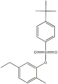 5-ethyl-2-methylphenyl 4-tert-butylbenzenesulfonate Struktur