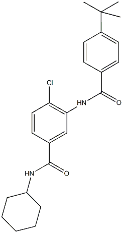 3-[(4-tert-butylbenzoyl)amino]-4-chloro-N-cyclohexylbenzamide Struktur