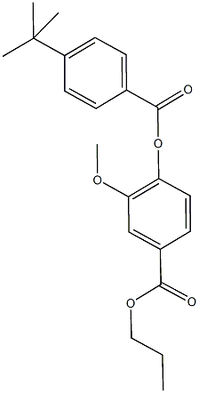 propyl 4-[(4-tert-butylbenzoyl)oxy]-3-methoxybenzoate Struktur