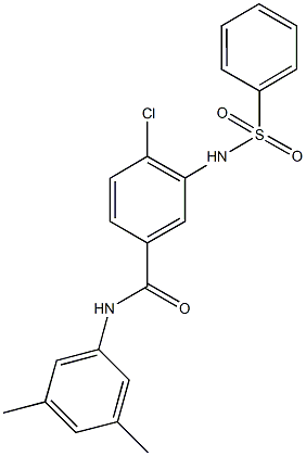 4-chloro-N-(3,5-dimethylphenyl)-3-[(phenylsulfonyl)amino]benzamide Struktur