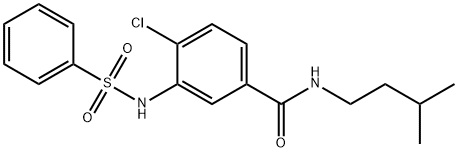 4-chloro-N-isopentyl-3-[(phenylsulfonyl)amino]benzamide Struktur