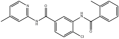 4-chloro-3-[(2-methylbenzoyl)amino]-N-(4-methyl-2-pyridinyl)benzamide Struktur