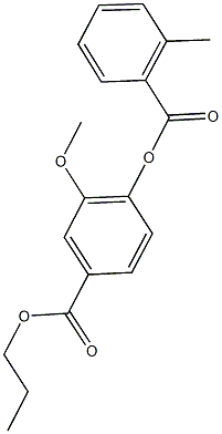 propyl 3-methoxy-4-[(2-methylbenzoyl)oxy]benzoate Struktur