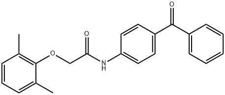 N-(4-benzoylphenyl)-2-(2,6-dimethylphenoxy)acetamide Struktur