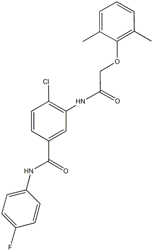 4-chloro-3-{[(2,6-dimethylphenoxy)acetyl]amino}-N-(4-fluorophenyl)benzamide Struktur