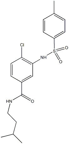 4-chloro-N-isopentyl-3-{[(4-methylphenyl)sulfonyl]amino}benzamide Struktur