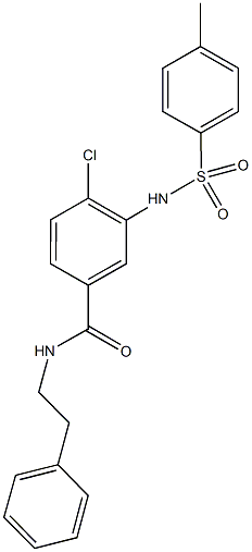 4-chloro-3-{[(4-methylphenyl)sulfonyl]amino}-N-(2-phenylethyl)benzamide Struktur