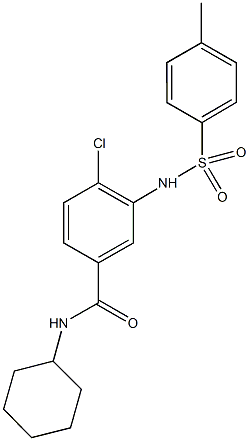 4-chloro-N-cyclohexyl-3-{[(4-methylphenyl)sulfonyl]amino}benzamide Struktur