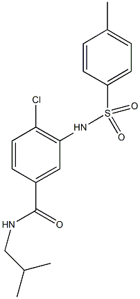 4-chloro-N-isobutyl-3-{[(4-methylphenyl)sulfonyl]amino}benzamide Struktur