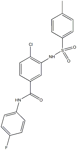 4-chloro-N-(4-fluorophenyl)-3-{[(4-methylphenyl)sulfonyl]amino}benzamide Struktur