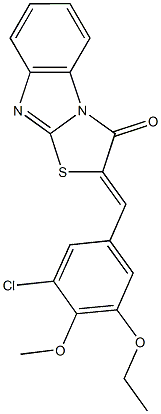 2-(3-chloro-5-ethoxy-4-methoxybenzylidene)[1,3]thiazolo[3,2-a]benzimidazol-3(2H)-one Struktur