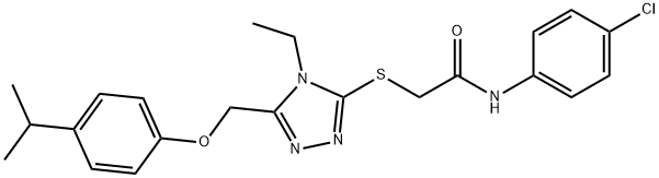 N-(4-chlorophenyl)-2-({4-ethyl-5-[(4-isopropylphenoxy)methyl]-4H-1,2,4-triazol-3-yl}sulfanyl)acetamide Struktur