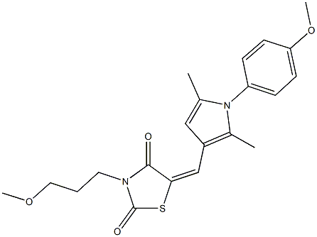 5-{[1-(4-methoxyphenyl)-2,5-dimethyl-1H-pyrrol-3-yl]methylene}-3-(3-methoxypropyl)-1,3-thiazolidine-2,4-dione Struktur