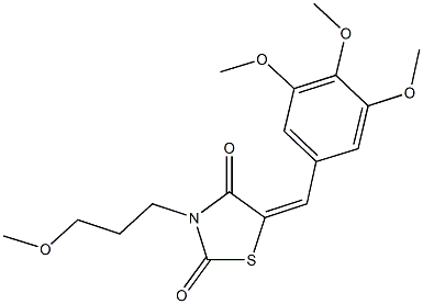 3-(3-methoxypropyl)-5-(3,4,5-trimethoxybenzylidene)-1,3-thiazolidine-2,4-dione Struktur