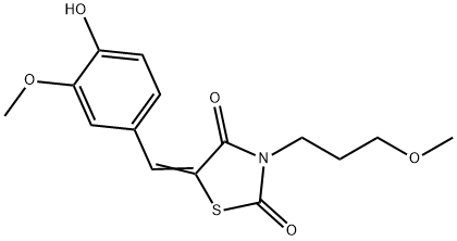 5-(4-hydroxy-3-methoxybenzylidene)-3-(3-methoxypropyl)-1,3-thiazolidine-2,4-dione Struktur