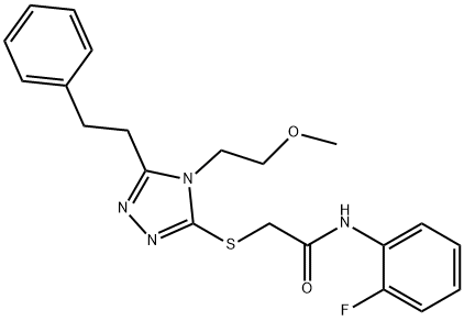 N-(2-fluorophenyl)-2-{[4-(2-methoxyethyl)-5-(2-phenylethyl)-4H-1,2,4-triazol-3-yl]sulfanyl}acetamide Struktur