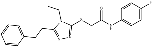 2-{[4-ethyl-5-(2-phenylethyl)-4H-1,2,4-triazol-3-yl]sulfanyl}-N-(4-fluorophenyl)acetamide Struktur