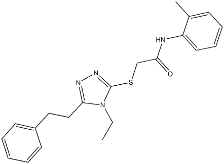 2-{[4-ethyl-5-(2-phenylethyl)-4H-1,2,4-triazol-3-yl]sulfanyl}-N-(2-methylphenyl)acetamide Struktur