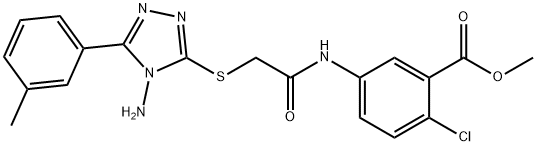 methyl 5-[({[4-amino-5-(3-methylphenyl)-4H-1,2,4-triazol-3-yl]sulfanyl}acetyl)amino]-2-chlorobenzoate Struktur