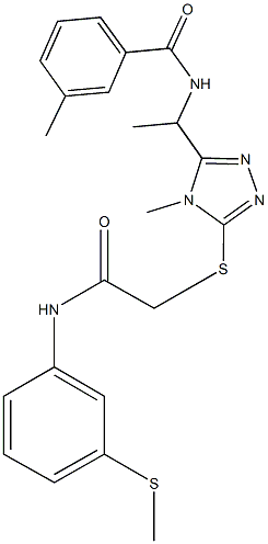 3-methyl-N-{1-[4-methyl-5-({2-[3-(methylsulfanyl)anilino]-2-oxoethyl}sulfanyl)-4H-1,2,4-triazol-3-yl]ethyl}benzamide Struktur