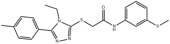 2-{[4-ethyl-5-(4-methylphenyl)-4H-1,2,4-triazol-3-yl]sulfanyl}-N-[3-(methylsulfanyl)phenyl]acetamide Struktur