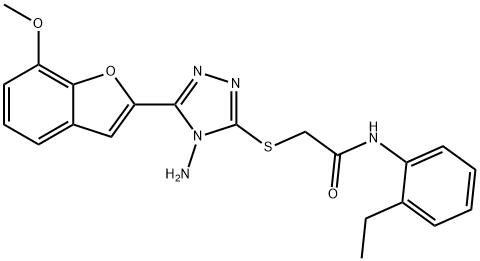 2-{[4-amino-5-(7-methoxy-1-benzofuran-2-yl)-4H-1,2,4-triazol-3-yl]sulfanyl}-N-(2-ethylphenyl)acetamide Struktur