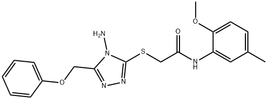 2-{[4-amino-5-(phenoxymethyl)-4H-1,2,4-triazol-3-yl]sulfanyl}-N-(2-methoxy-5-methylphenyl)acetamide Struktur