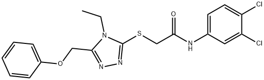 N-(3,4-dichlorophenyl)-2-{[4-ethyl-5-(phenoxymethyl)-4H-1,2,4-triazol-3-yl]sulfanyl}acetamide Struktur