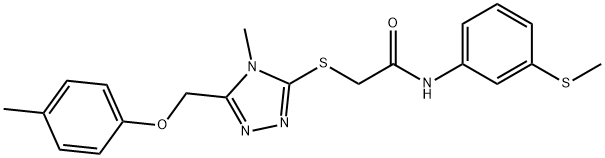 2-({4-methyl-5-[(4-methylphenoxy)methyl]-4H-1,2,4-triazol-3-yl}sulfanyl)-N-[3-(methylsulfanyl)phenyl]acetamide Struktur