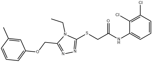 N-(2,3-dichlorophenyl)-2-({4-ethyl-5-[(3-methylphenoxy)methyl]-4H-1,2,4-triazol-3-yl}thio)acetamide Struktur