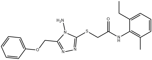 2-{[4-amino-5-(phenoxymethyl)-4H-1,2,4-triazol-3-yl]sulfanyl}-N-(2-ethyl-6-methylphenyl)acetamide Struktur