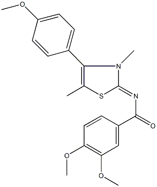 3,4-dimethoxy-N-(4-(4-methoxyphenyl)-3,5-dimethyl-1,3-thiazol-2(3H)-ylidene)benzamide Struktur