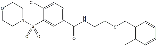 4-chloro-N-{2-[(2-methylbenzyl)sulfanyl]ethyl}-3-(4-morpholinylsulfonyl)benzamide Struktur