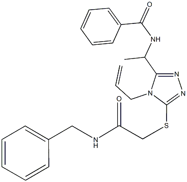 N-[1-(4-allyl-5-{[2-(benzylamino)-2-oxoethyl]sulfanyl}-4H-1,2,4-triazol-3-yl)ethyl]benzamide Struktur