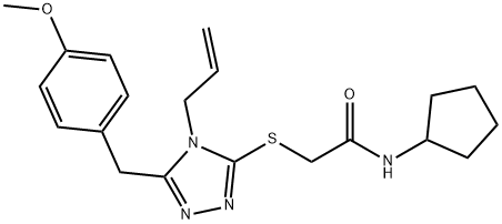 2-{[4-allyl-5-(4-methoxybenzyl)-4H-1,2,4-triazol-3-yl]sulfanyl}-N-cyclopentylacetamide Struktur