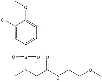 2-[[(3-chloro-4-methoxyphenyl)sulfonyl](methyl)amino]-N-(2-methoxyethyl)acetamide Struktur